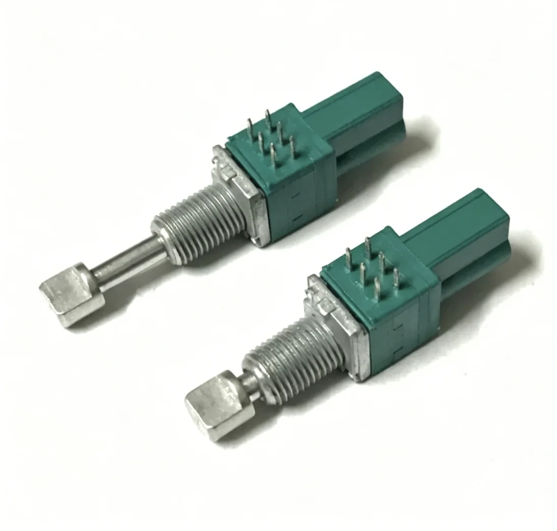 Precision push-pull shaft potentiometer with locking device RK097121TD57 dual gang B10K power amplifier audio potentiometer 1pcs