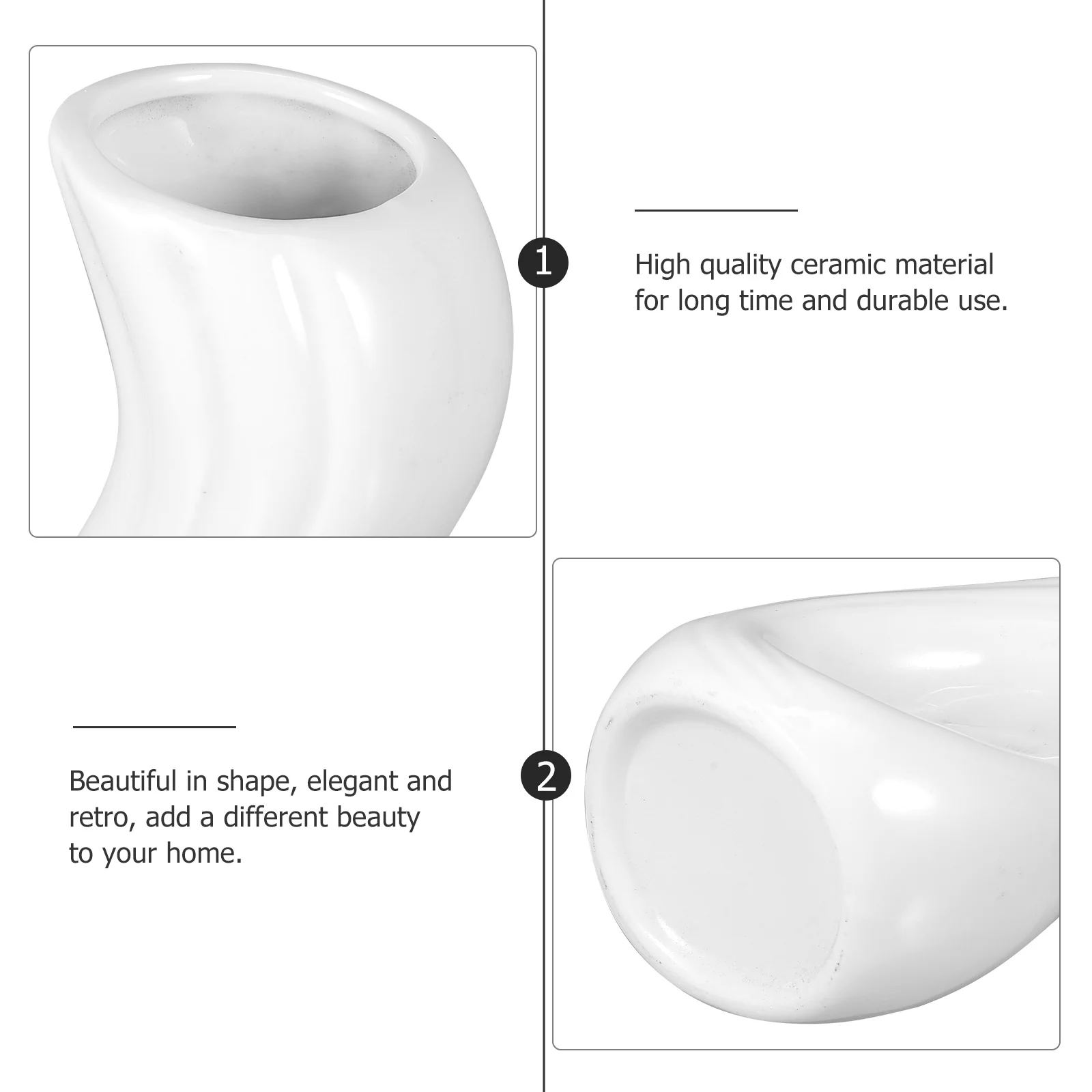 

2Pcs Ceramic Small Flower Vases Retro Elegant Decorative Porcelain Vase Stable Desktop Flower Arrangement Container Home Decor