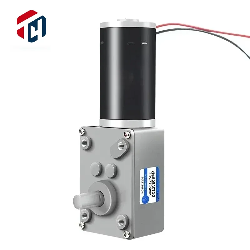 5840-31ZY DC 12V 24V Reduction Gear Motor Large Torque High Power 2-70kg 7RPM-470RPM Worm Gear Motor Reversed Motor