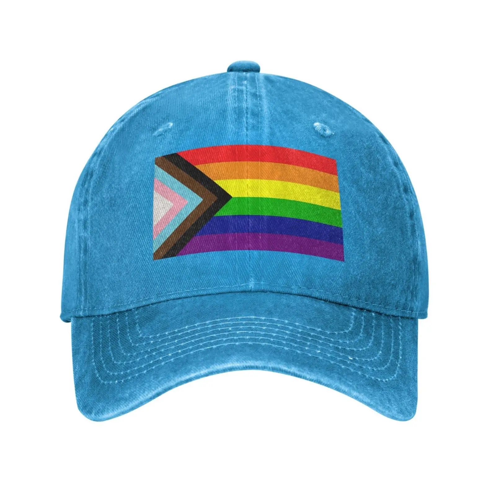 Progress Pride Rainbow LGBT,LGBTQ Transgender Gay Flags Cowboy Hat Baseball Cap Women Trucker Hat Men Dad Hat