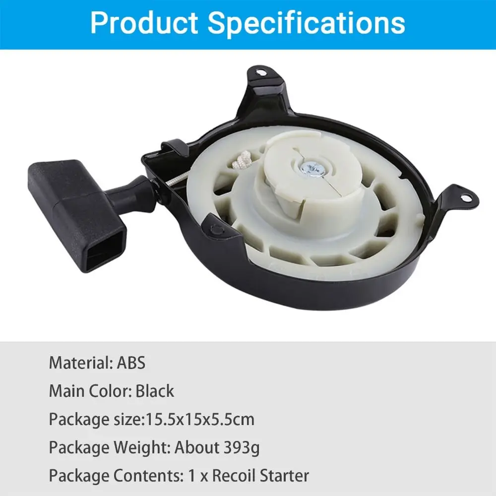 ชุดสตาร์ทเตอร์แบบดึงสีดำ ทนทาน ใช้งานได้ยาวนาน พร้อมสปริงสำหรับ Briggs & Stratton 499706 690101