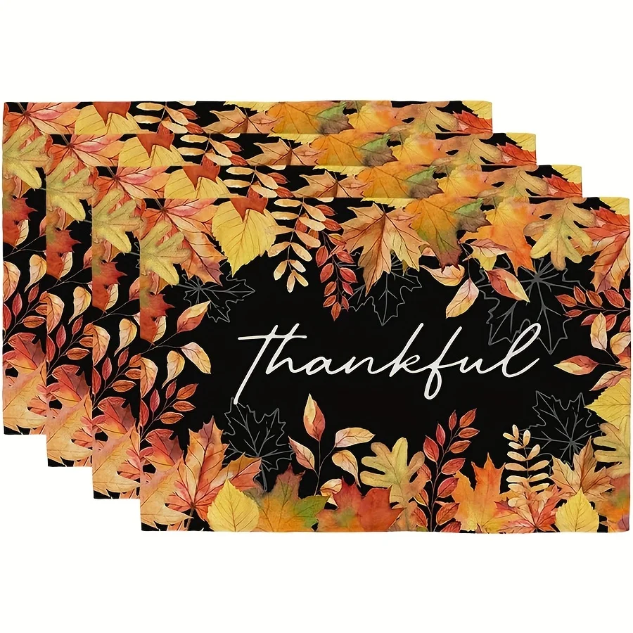 Vintage Fruit Still Life Ornate Frame Print Rectangular Placemats Set Retro Kitchen Dining Table Decor Mats 4PC 6PC 8PC