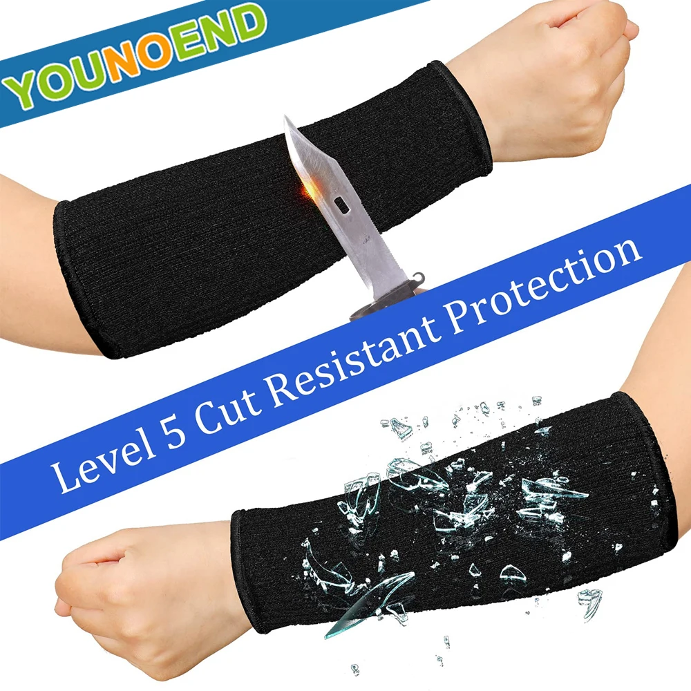 2Pcs/Pair Cut Resistant Sleeves Arm Protection Sleeves Level 5 Protection Safety Forearm Guard for Men Women Work