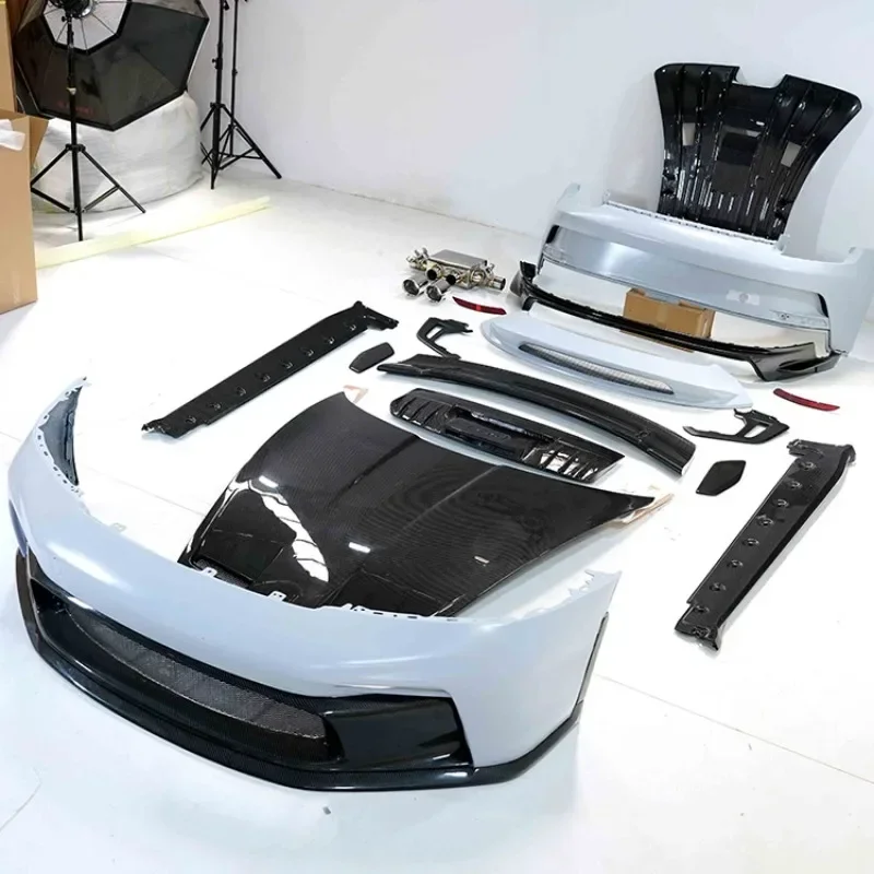 For Porsche 992 911 Carrera to GT3 Carbon Fiber Surround Kit Front Bar Rear Bar