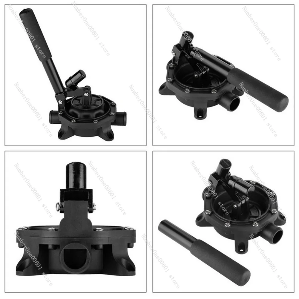 Hydraulic Pump 720GPH Marine Boat Manual Bilge Hand Diaphragm Pump Diesel Oil Transfer Pump Aluminium Handle Black