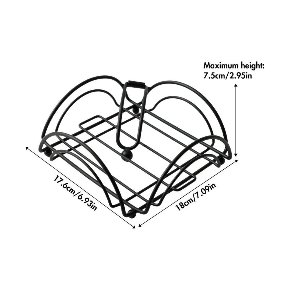 Durable Metal Napkin Holder Square Decorative Holder Napkin Box with Weighted Arm Napkin Tray view 6