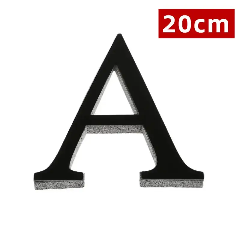 Black 3D Acrylic Wall Stickers 26 English Letters 20cm DIY Removable Retro Art Decals for Cafe Home Wall Decoration