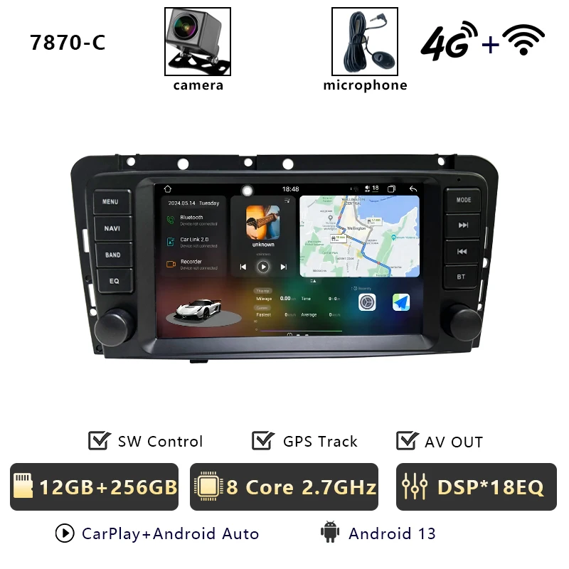 CHSTEK Radio Carplay voor Volvo S40 2006 V40 XC70 V70 S60 2005 2007 2008 2009 Android 4G WIFI GPS Navigatie Media Touchscreens