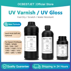UV Varnish UV Gloss Ink For Epson TX800 XP600 DX5 DX6 DX7 i3200 i1600 5113 4720 1390 1400 1410 L800 L805 L1800 Printhead UV Ink