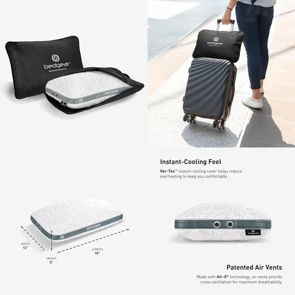 

Portable Cooling Medium-Firm Pillow for Hot Sleepers - Ideal for All Sleep Positions