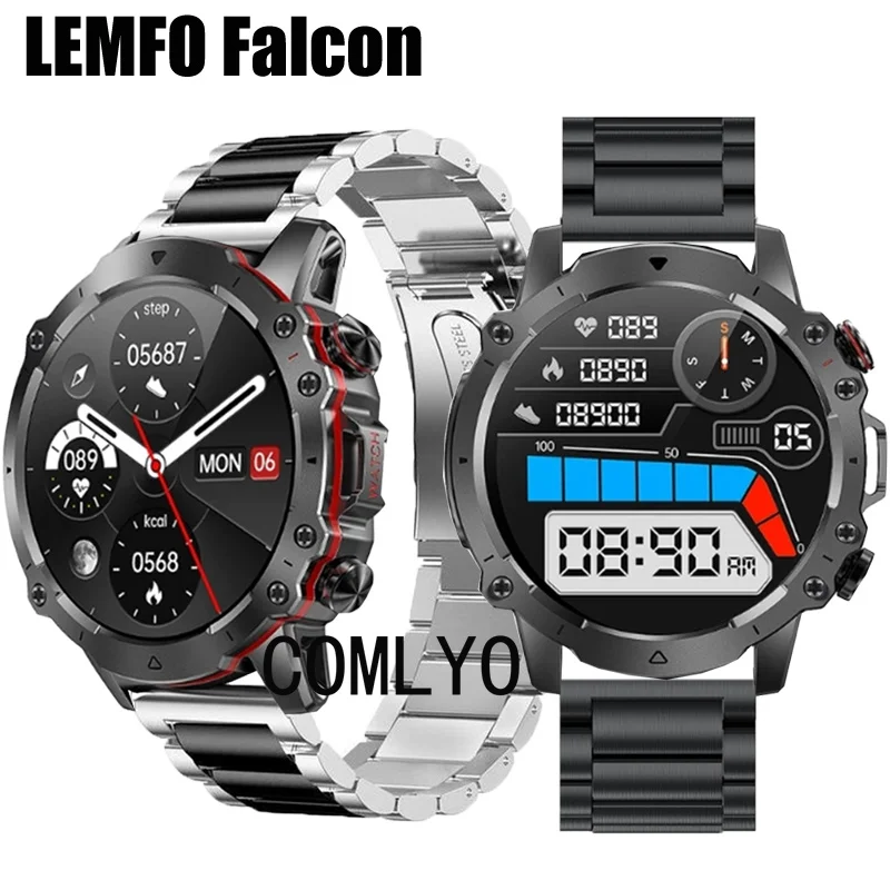 For LEMFO Falcon Strap smart watch Metal Stainless Steel Adjustable Band Bracelet Luxurious Belt For Women men