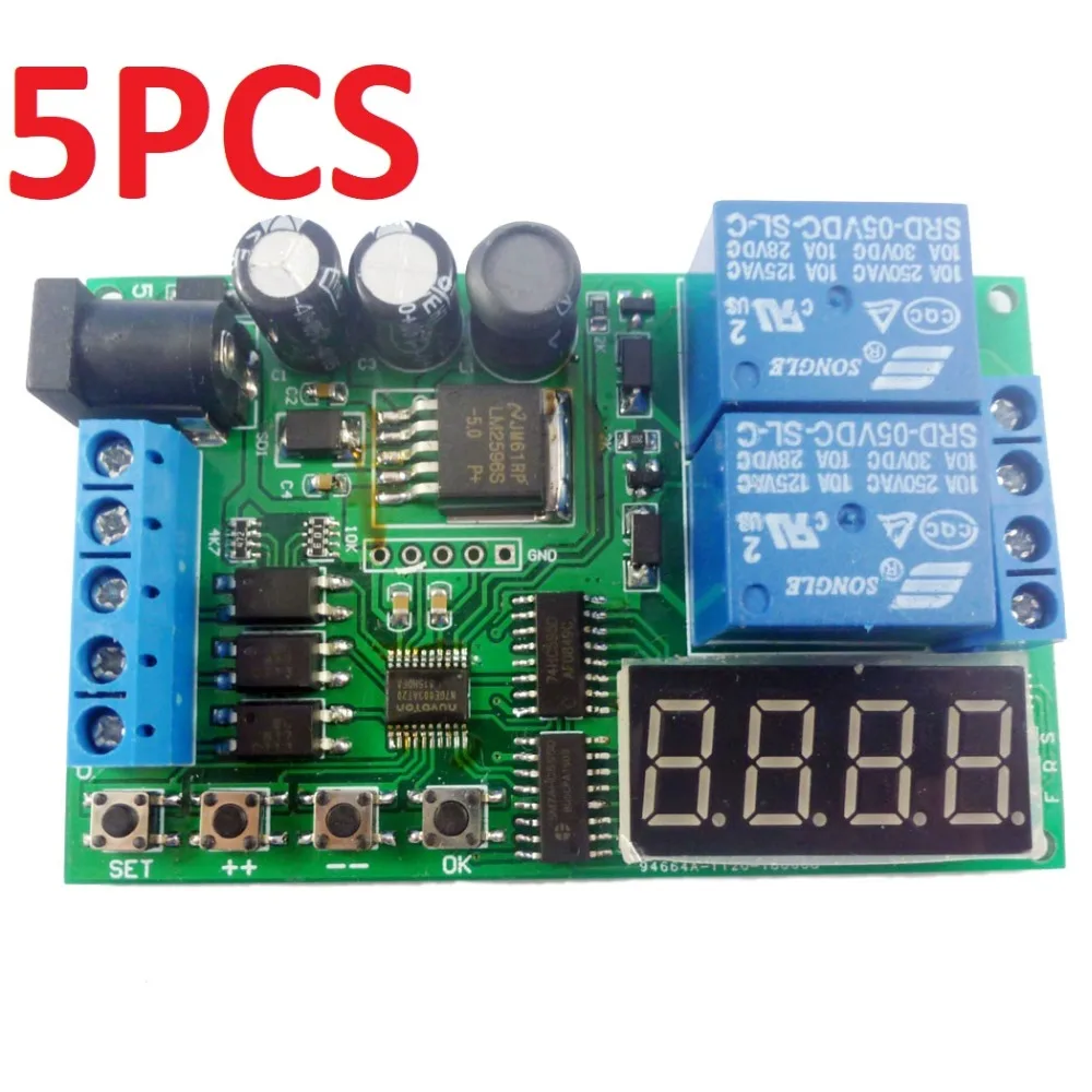 

5 Pcs Motor Controller Relay Module Forward Reverse Control Automatic Timing Delay Cycle Limit Start Stop Switch Board