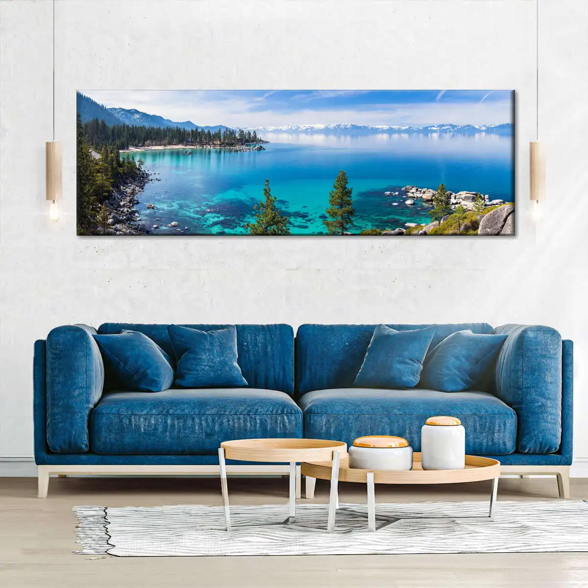 

Panoramic Lake Tahoe Tranquility Landscape Canvas Painting Poster Home Decor Wall Art Decoration Picture For Living Bed Room