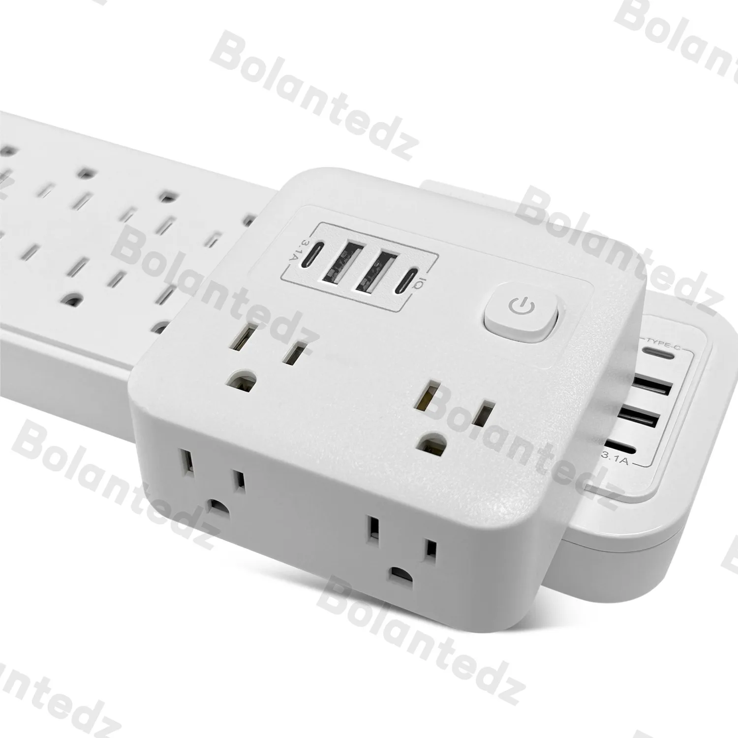 bolantedz-mini-tomada-portatil-interruptor-eua-com-protetor-contra-surge-multifuncional-4-soquetes-2-portas-usb-2-tipo-c-branco-8-em-1