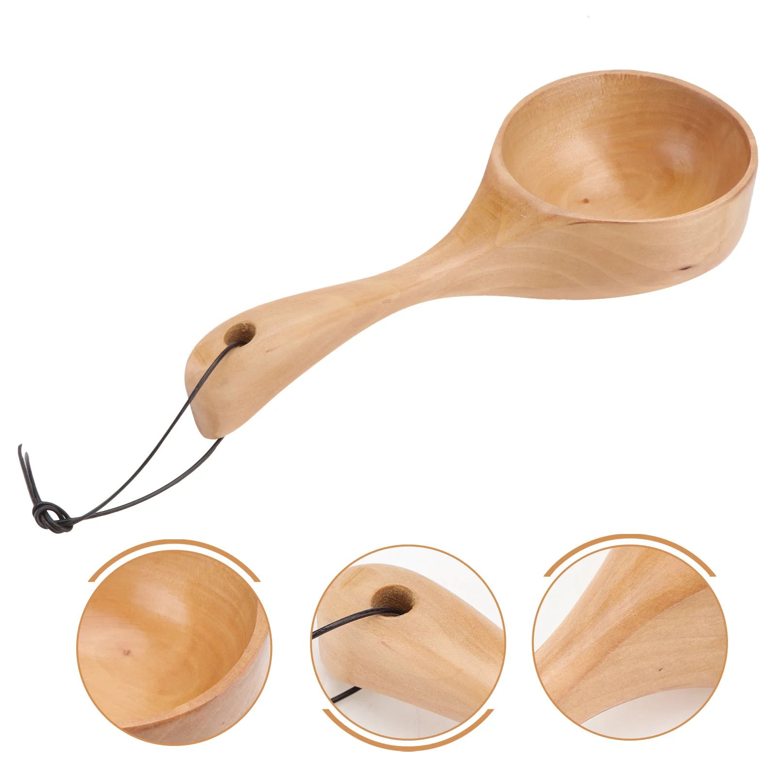 

Solid Wood Water Scoop Spoon Multi-purpose Japanese Style Wooden Round Water Ladle Dipper Kitchen Utensil