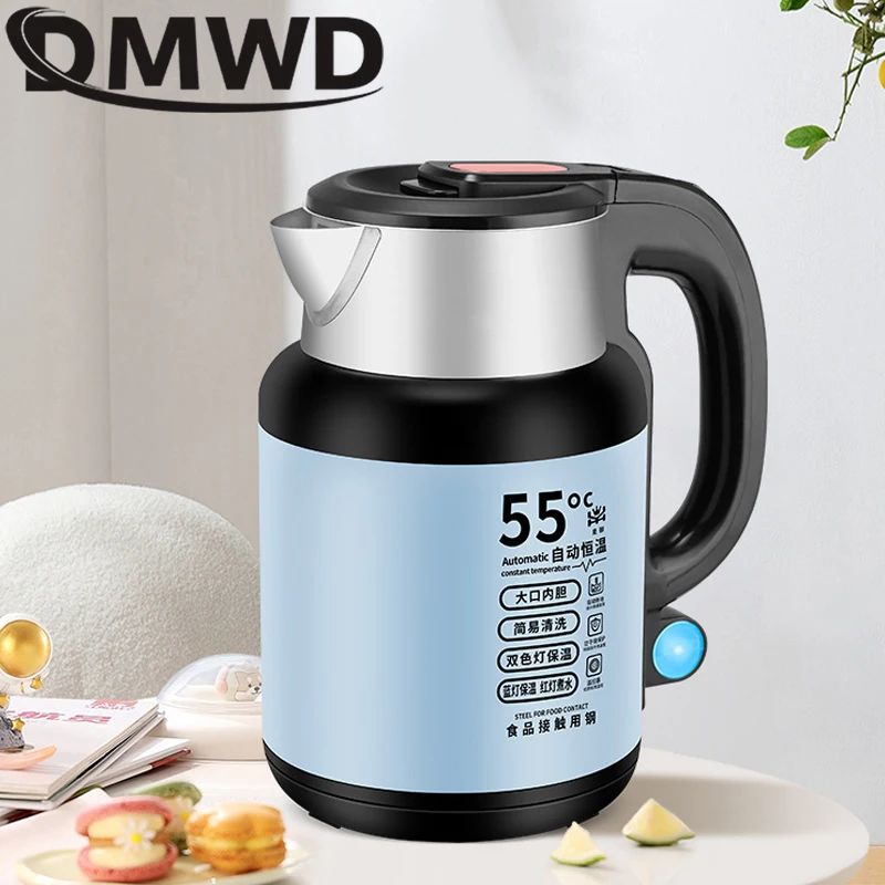 DMWD Electric Kettle 304 Stainless Steel Insulated Electric Kettle Automatic Power Off Hot Water Pot Fast Boiling Tea Pot 3L