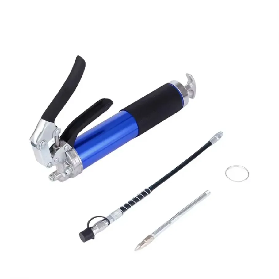 1Set Manual Pistol Grip Grease Gun Set High-pressure Pumping Grease Gun Flexible Greasing Injection Heavy Duty Maintenance Tools