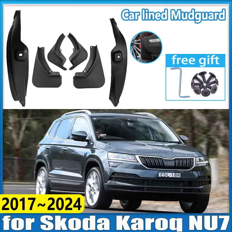 

Автомобильное крыло переднего и заднего колеса для Skoda Karoq NU7, аксессуары 2017 ~ 2021 2022 2023 2024, антифриз, брызговик, брызговик, защита