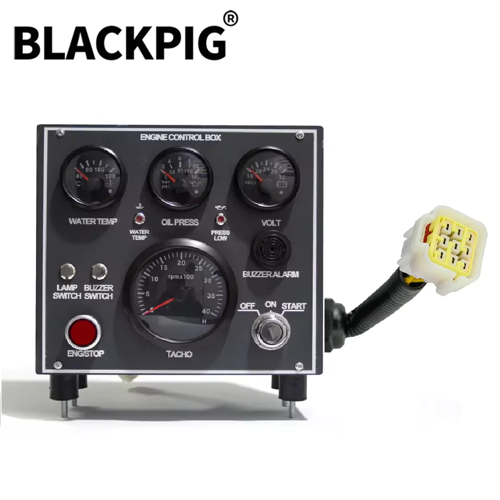 

Diesel Engine Gauge Control Instrument Box Meter Truck Dash Cluster Panel Set With VDO Water Temperature Gauge Voltmeter