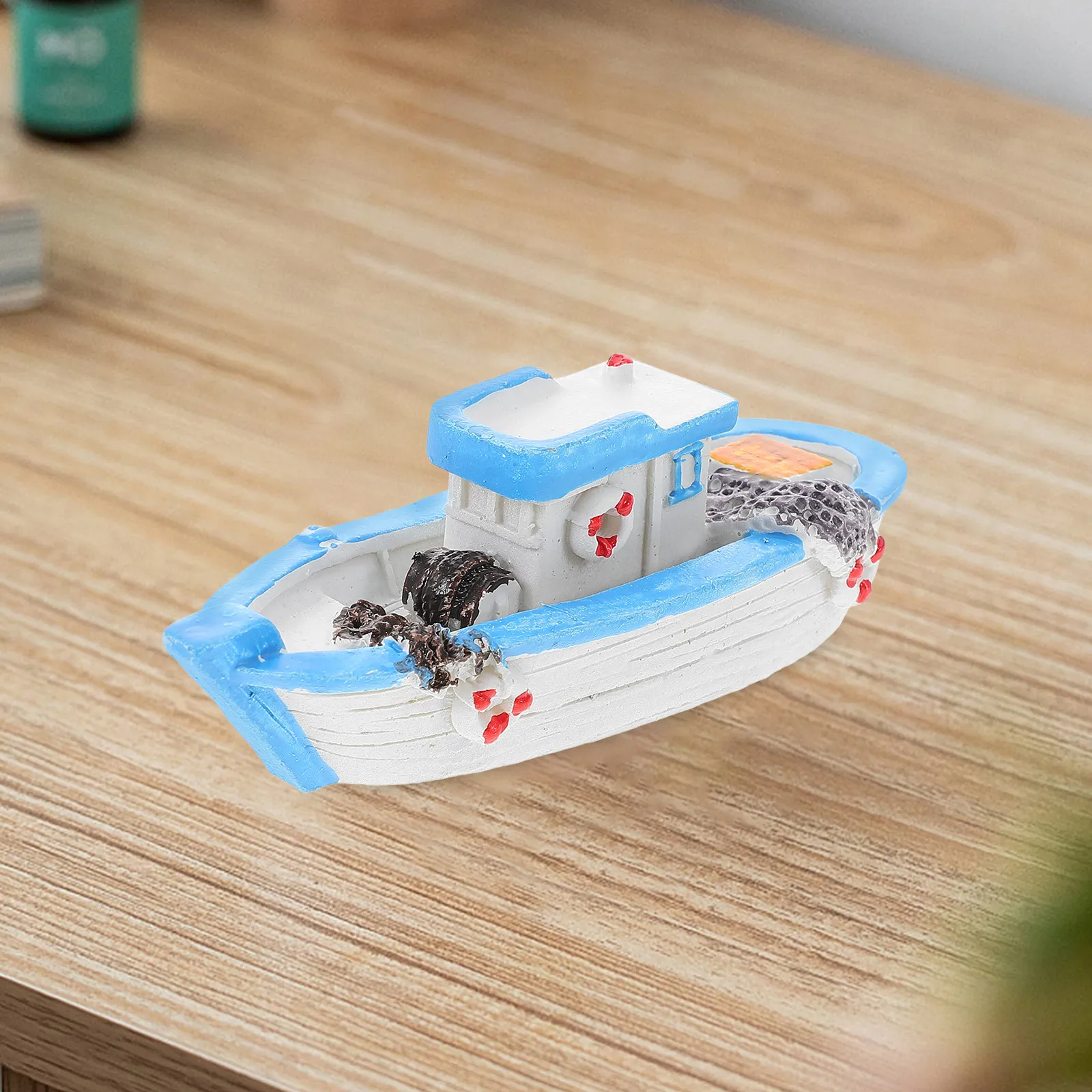 

Декоративная миниатюрная лодка в средиземноморском стиле из смолы для рабочего стола, украшение для аквариума, морской декор для стола, старомодная игрушечная лодка