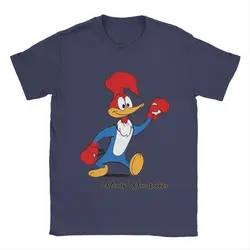 Woody Woodpecker Boxing Men T Shirts Vintage Tee Shirt Short Sleeve Crew Neck T-Shirts 100% Cotton Plus Size Clothing