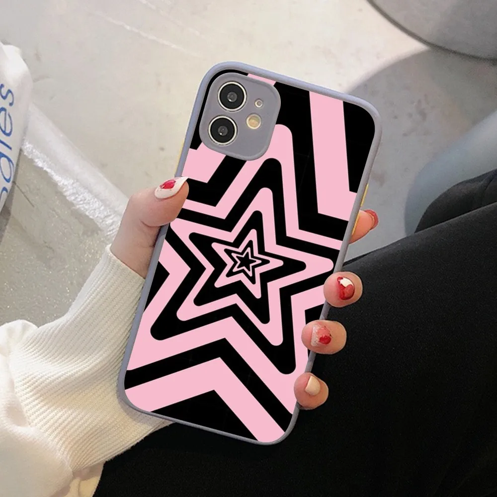 Custodia per telefono Fashion Stars per IPhone 14 11 12 13 Mini Pro Max 8 7 Plus X XR XS MAX Cover opaca traslucida