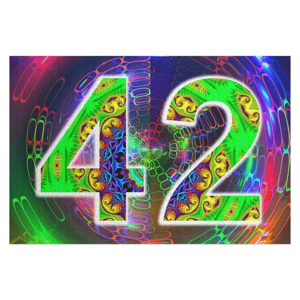 

The Answer Is 42 - Graphic Art Fluid Simulation and Fractals Jigsaw Puzzle Personalised Jigsaw Personalized Wooden Name Puzzle