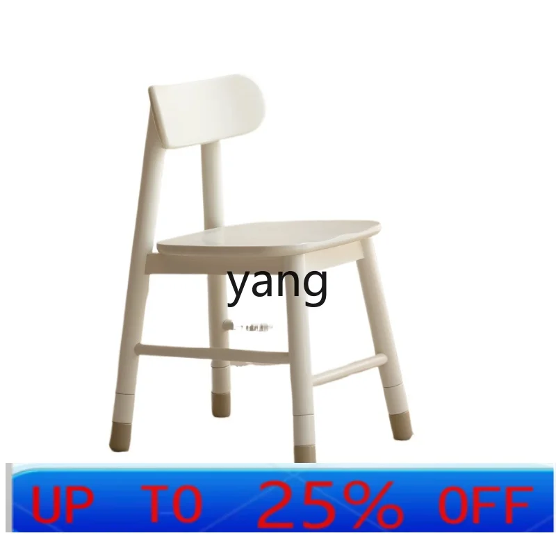 

LHH Solid Wood Study Lift Chair Adjustable White Desk Backrest Book Chair