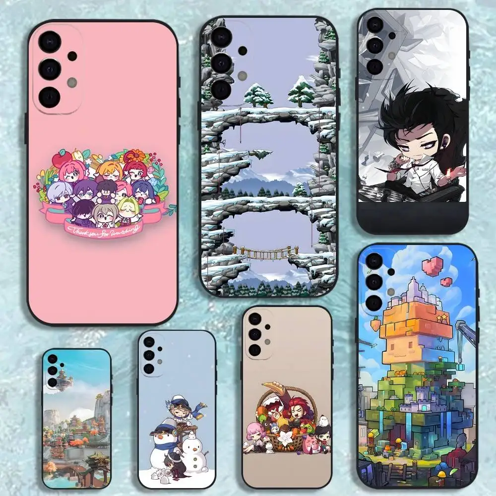 

M-Maplestory Game Phone Case For Samsung S25,S24,S21,S22,S23,S30,Ultra,S20,Plus,Fe,Lite,Note,10,9,5G Black Cover
