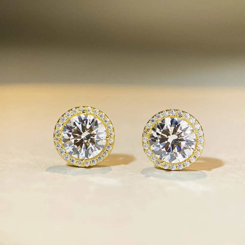 

PT950 Platinum Morganite Earrings - Round Design for Both Men and Women,