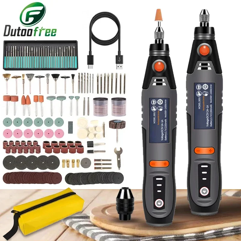 USB Cordless Drill Tool Dremel Drill Engraving Pen Electric 3-Speed Mini Handheld Wireless Drilling Rig Accessory Set