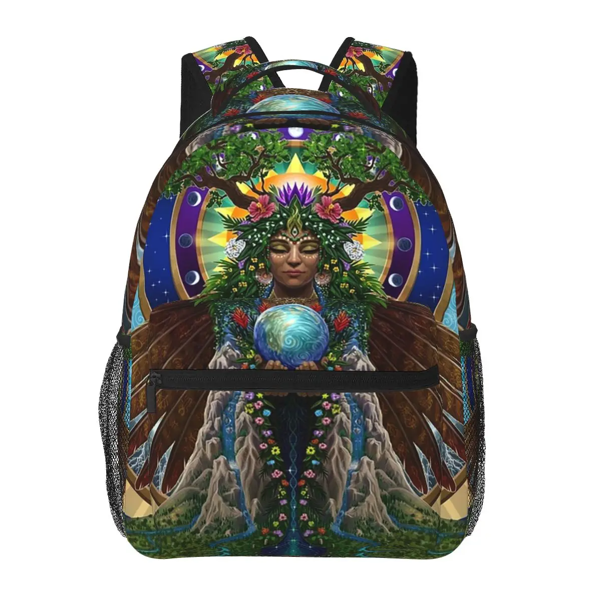 

Gaia Sacred System Backpacks Boys Girls Bookbag Students School Bags Cartoon Travel Rucksack Shoulder Bag Large Capacity