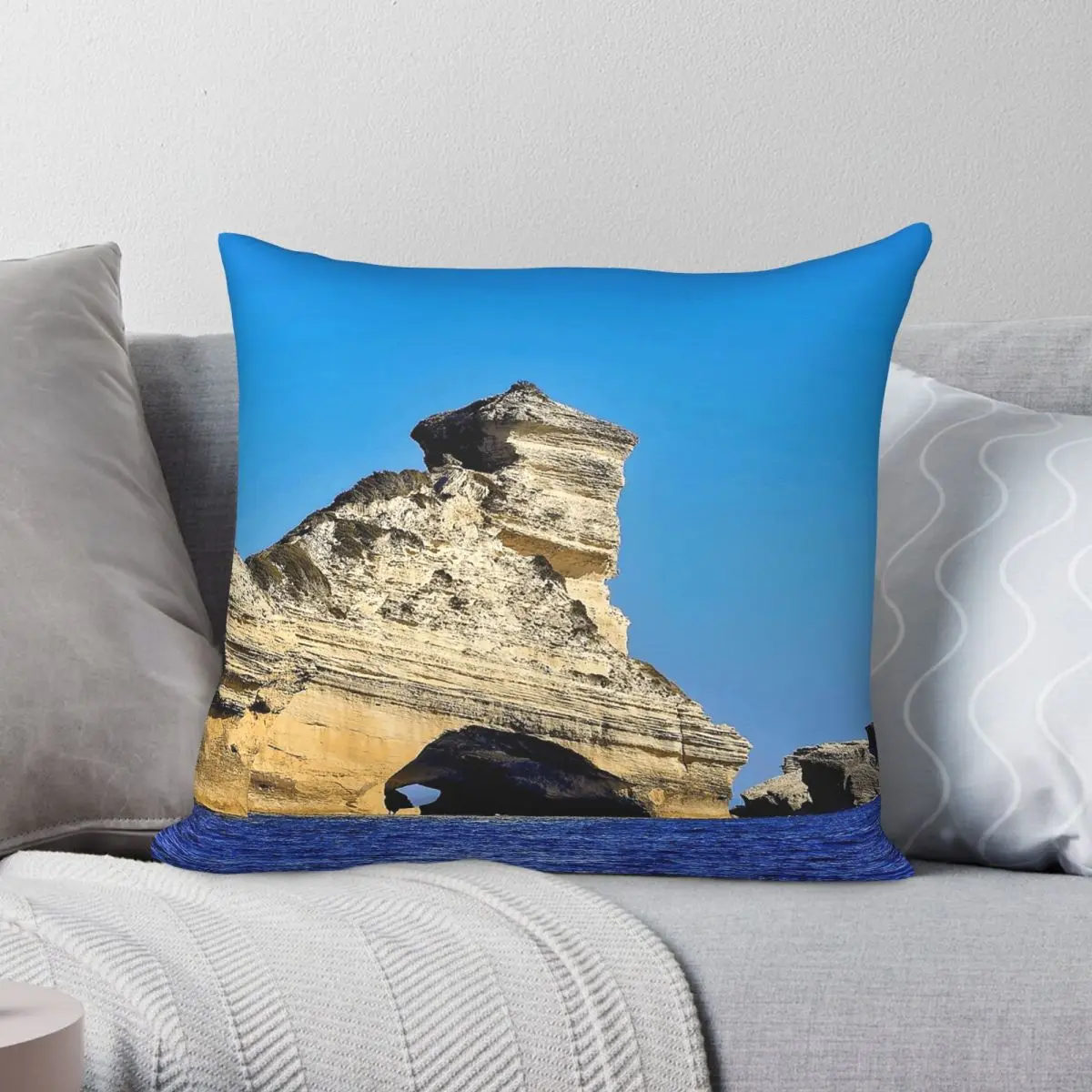 Gouvernail De La Corse Square Pillowcase Polyester Linen Velvet Printed Zip Decor Pillow Case Sofa Cushion Cover
