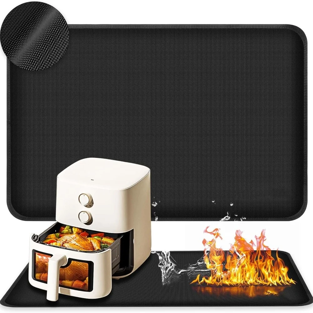 For Kitchen Appliances Black Air Fryer Mat Fireproof Up To 550 Waterproof And Oil-proof Easy To Clean For Air Fryer view 5