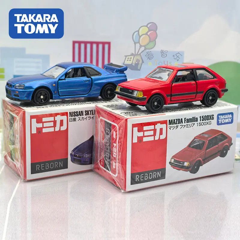Tomica REBORN Authentic JDM Diecast Car Nissan Skyline GT-R R34 Mazda Familia 1500XG Alloy Sports Vintage Vehicle For Collector - view 5