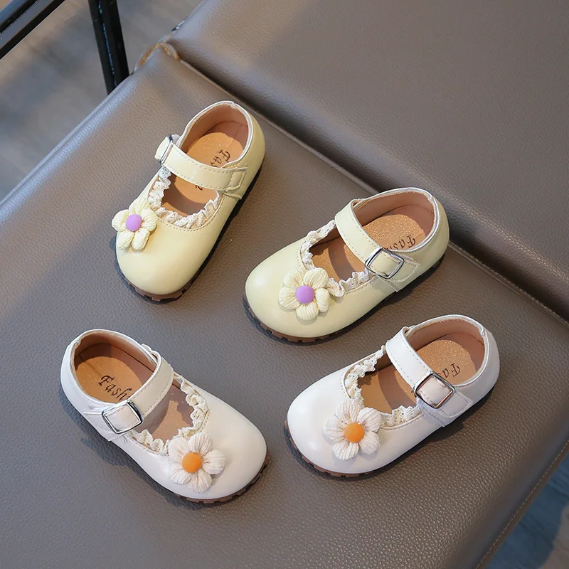 

2025 Children Casual Leather Shoes for Girls Autumn New Fashion Korean Style Soft Bottom Anti-slippery Versatile Princess Shoes