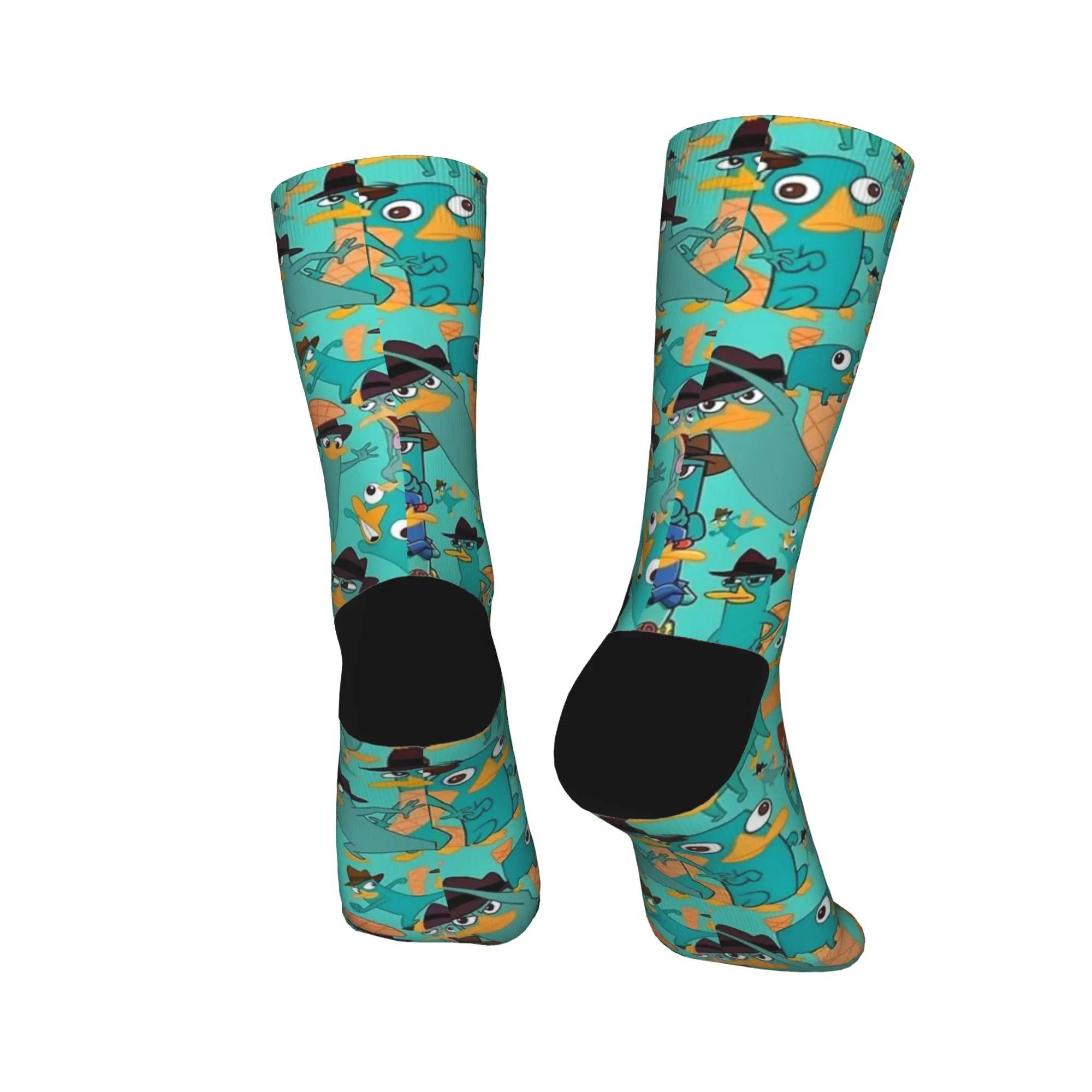 Perry The Platypus Divertenti anatra Cartoon Calze Calzini gotici Calzini morbidi e traspiranti da uomo unisex Calzini antiscivolo da corsa autunnali Regalo