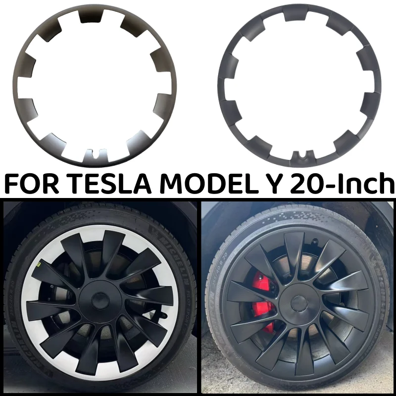 4PCS 20/21-Inch Wheel Protective Cover Hight Performance Wheel Hub Protection Ring Full Rim Cover for Tesla Model Y Accessories