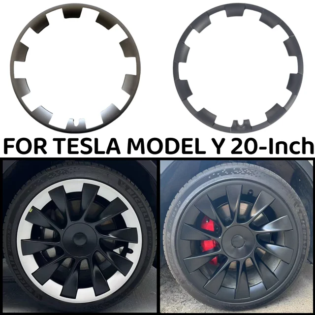 4 SZTUK 20/21-calowa osłona koła Wysokowydajny pierścień ochronny piasty koła Pełna osłona felgi dla akcesoriów Tesla Model Y
