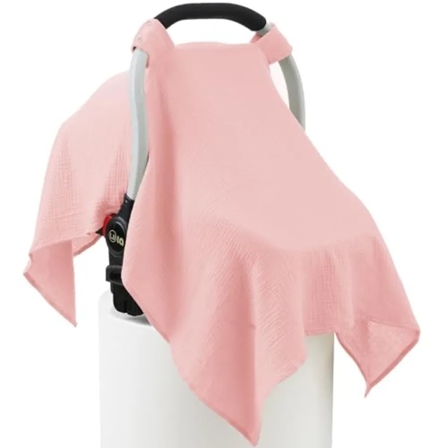 

100% Muslin Cotton Car Seat Cover Baby, Carseat Canopy Cover, Universal Fit Stroller Covers for Boys and Girls