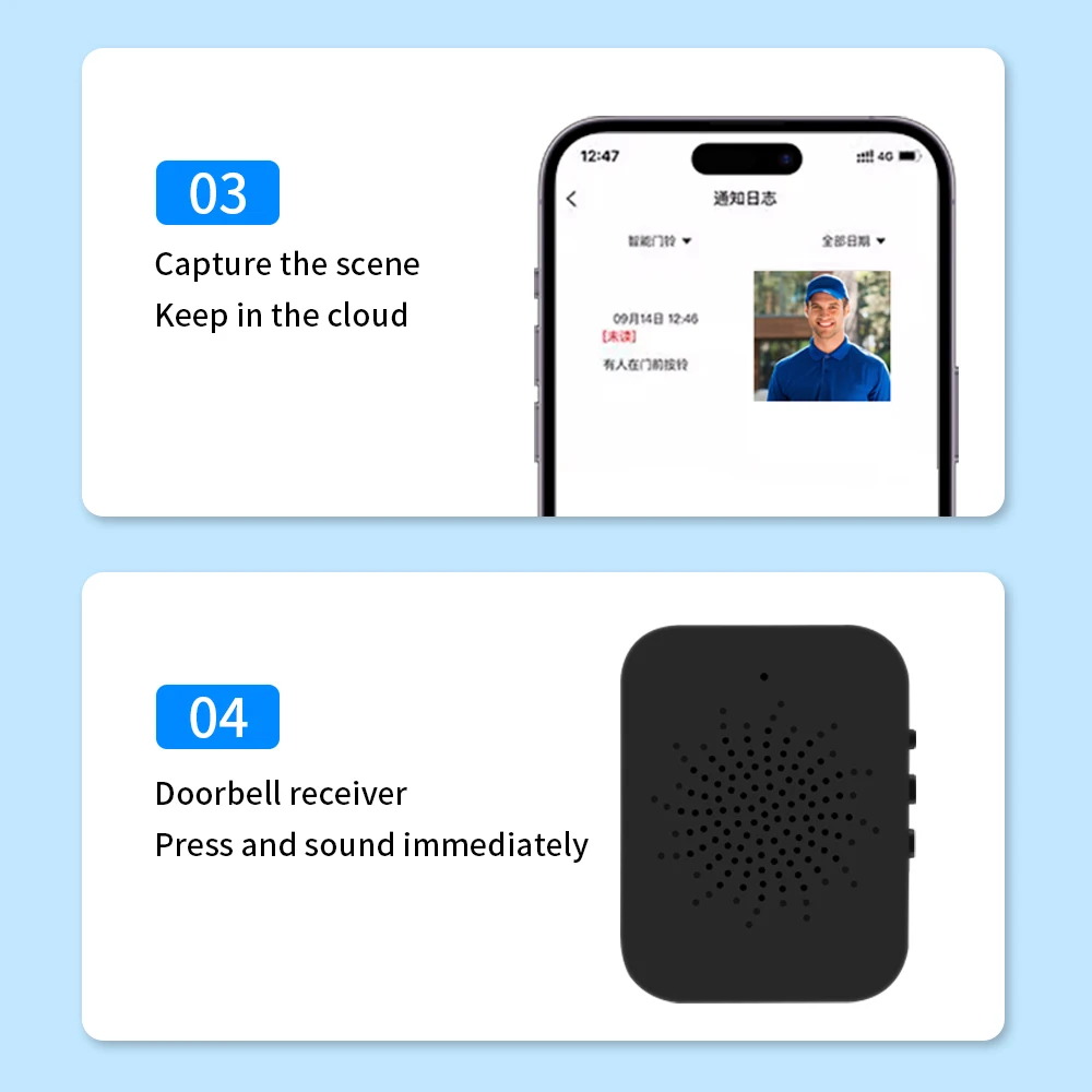TTLOCK Smart Video Doorbell 1080P HD Outdoor Security Monitor with 2.4GHz WiFi Wireless Intercom  Waterproof Detection