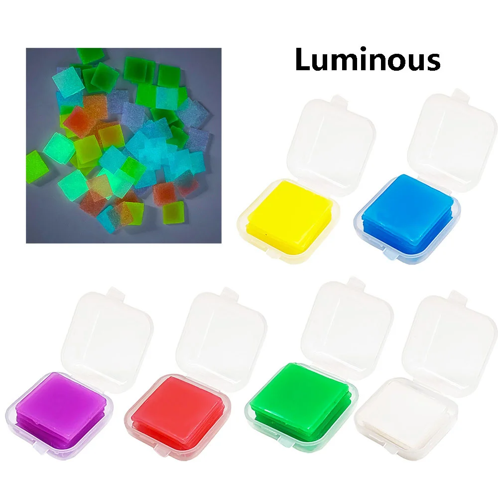 6pcs/box Diamond Painting Luminous Glue Clay 2.5x2.5cm Square Wax Mud Cross Stitch Diamond Embroidery Accessories