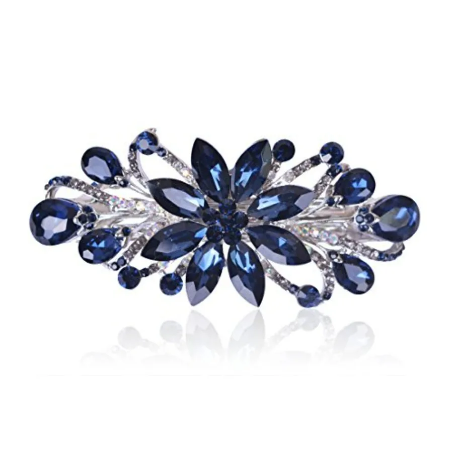 

Flower Luxury Jewelry Design Hairpin Rhinestone Hair Barrette Clip for Mom