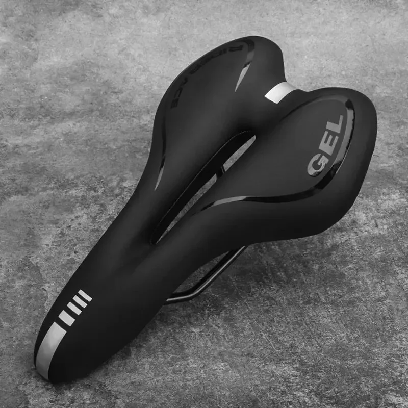 Bike Saddle Gel MTB Mountain Road Cycling Seat For Men Women PU Leather Silicone Comfortable Soft Shockproof Bicycle Cushion