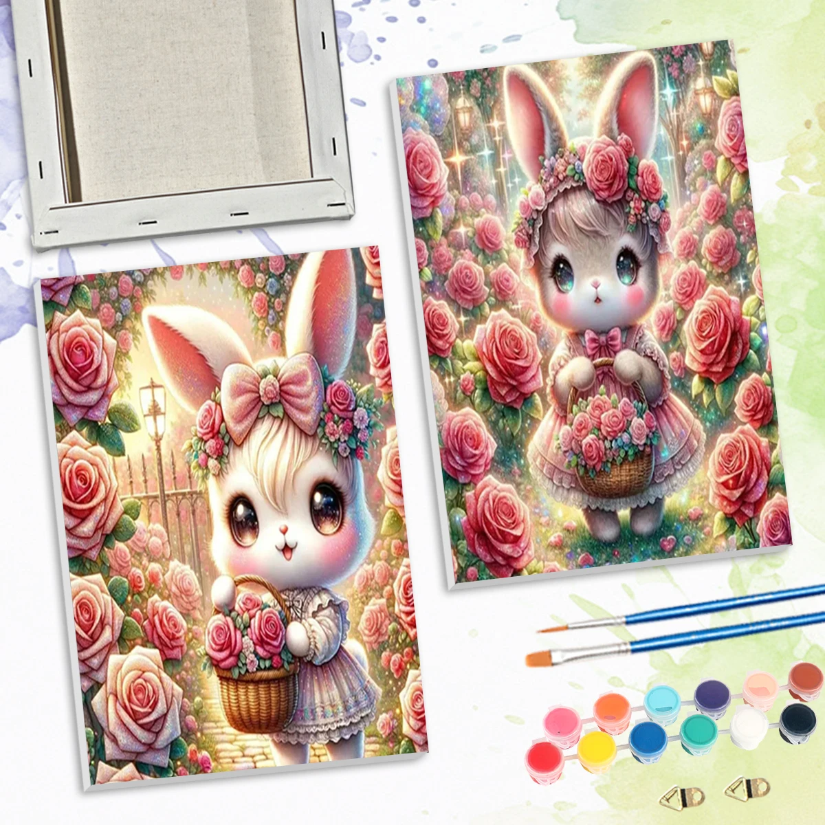 

SDOYUNO Paint By Numbers For Beginner Handiwork Cartoon Garden Rabbit Animals 20x30cm ready Frame Color Markers Canvas Diy Set