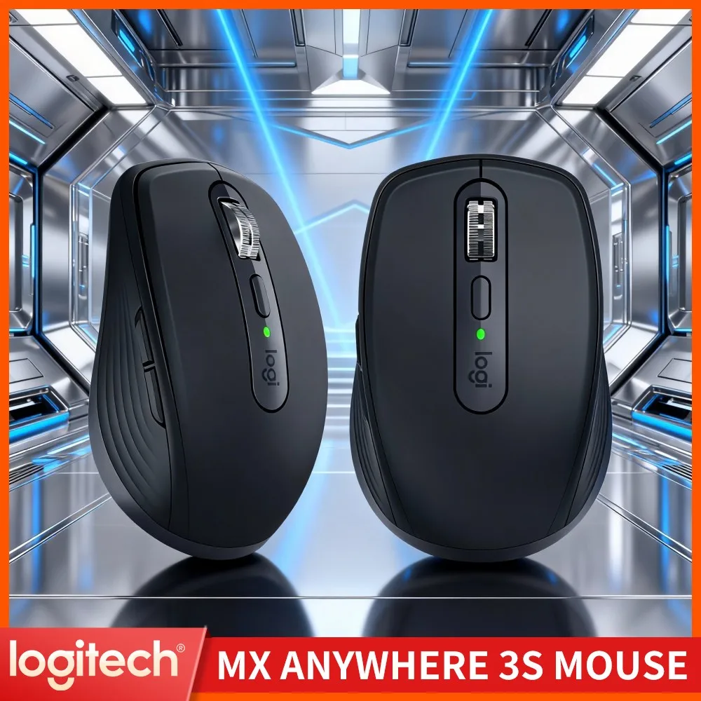 Logitech MX Anywhere 3S for Work From Any Location, Silent, Precision on Glass, USB-C Rechargeable