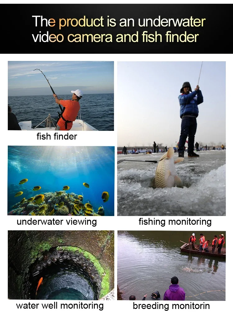Telecamera Da Pesca Subacquea HD Con Cavo 30m | Fish Finder 2MP, 12V, Impermeabile Per Esterni