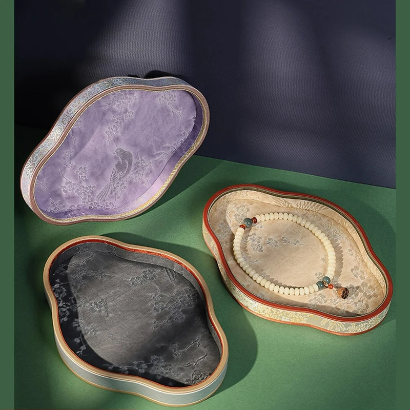 

High end jewelry tray, Chinese style jewelry display tray, vintage gold, jade, pearl jewelry display