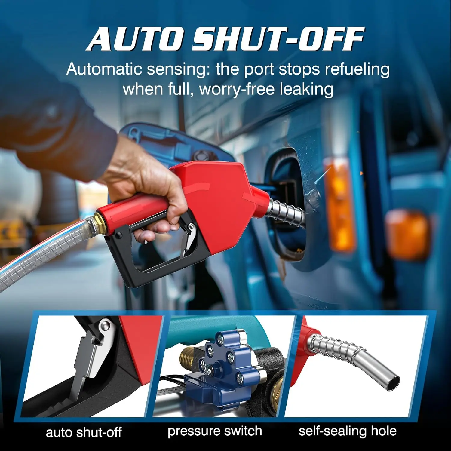 مضخة نقل الوقود Seesii 21 فولت مضخة نقل الديزل اللاسلكية 2 × 4.0 أمبير بطاريات 12 GPM مجموعة مضخة الديزل المحمولة ذاتية التحضير