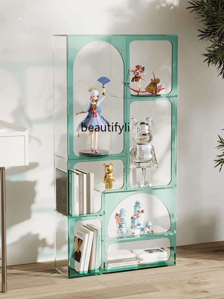 

Nordic Acrylic Bookcase Floor Living Room Creative Multi-Layer Shelf against the Wall Showcase